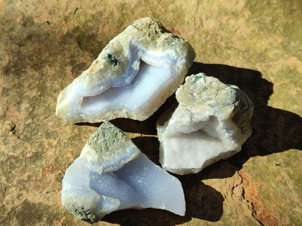 Natural Blue Lace Agate Specimens x 24 From Nsanje, Malawi - Toprock Gemstones and Minerals 