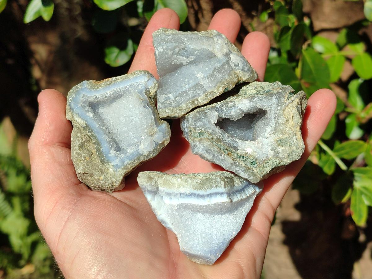 Natural Blue Lace Agate Specimens x 24 From Nsanje, Malawi - Toprock Gemstones and Minerals 