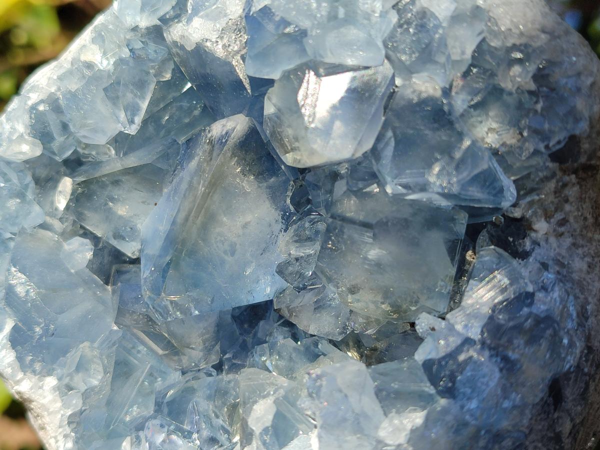 Natural Blue Celestite Geode Specimens x 2 From Sakoany, Madagascar - Toprock Gemstones and Minerals 