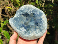 Natural Blue Celestite Geode Specimens x 2 From Sakoany, Madagascar - Toprock Gemstones and Minerals 