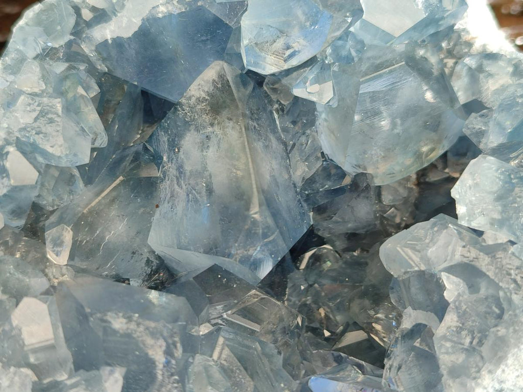 Natural Blue Celestite Geode Specimens x 2 From Sakoany, Madagascar - Toprock Gemstones and Minerals 