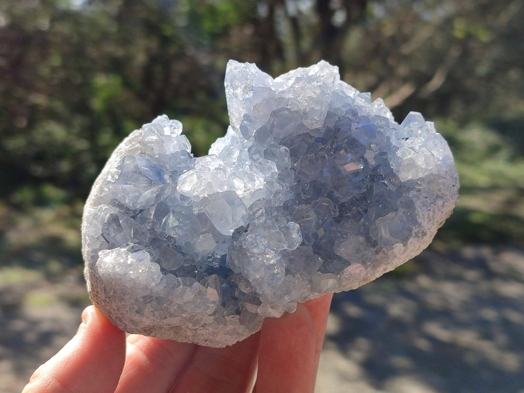 Natural Blue Celestite Geode Specimens x 2 From Sakoany, Madagascar - Toprock Gemstones and Minerals 