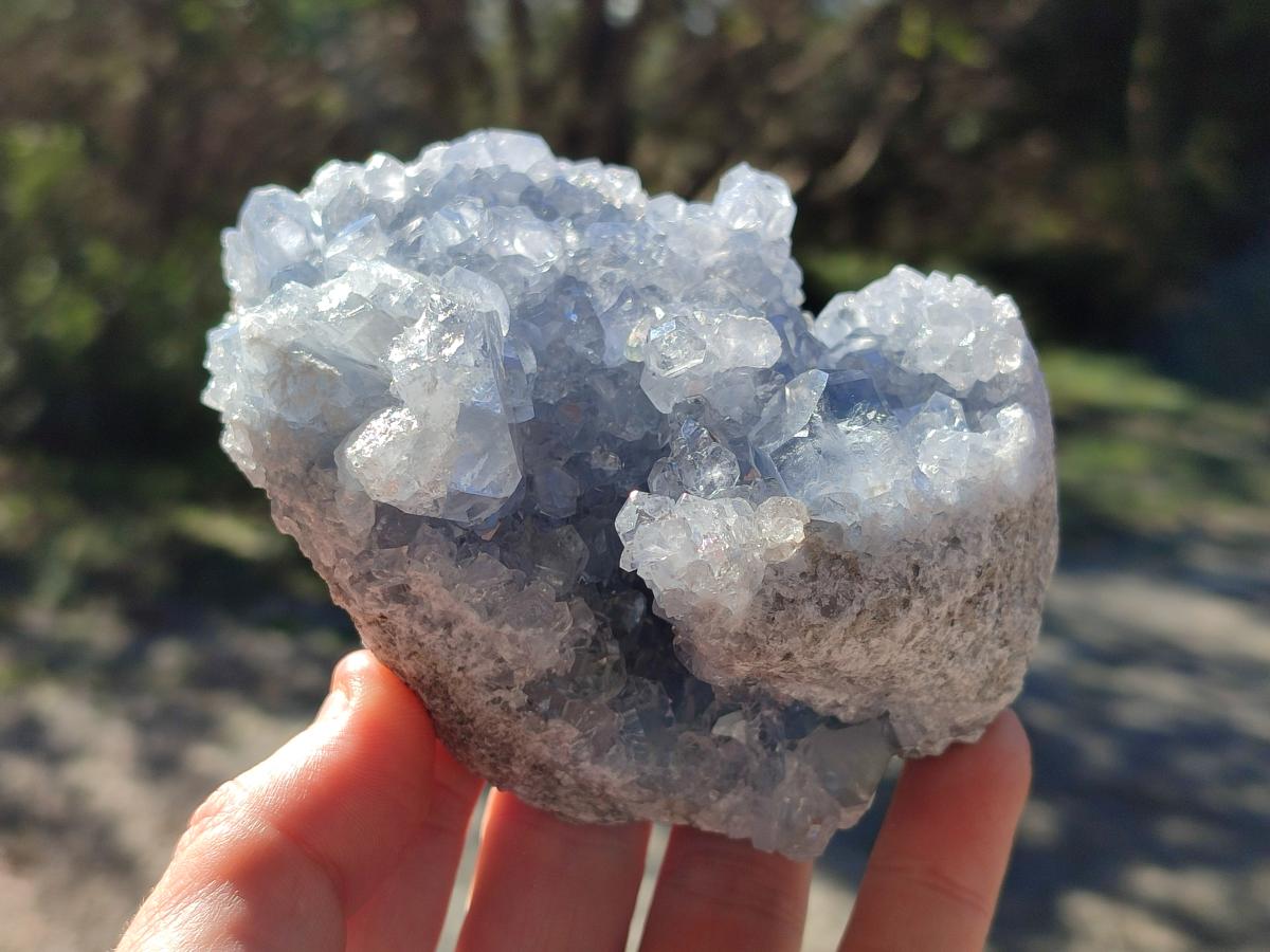 Natural Blue Celestite Geode Specimens x 2 From Sakoany, Madagascar - Toprock Gemstones and Minerals 