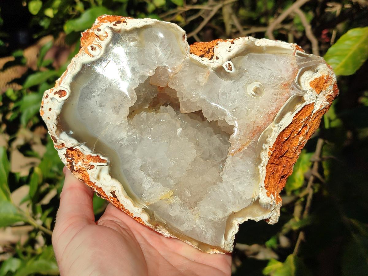 Polished Large Crystalline Agate Geode x 1 From Maintirano, Madagascar - Toprock Gemstones and Minerals 