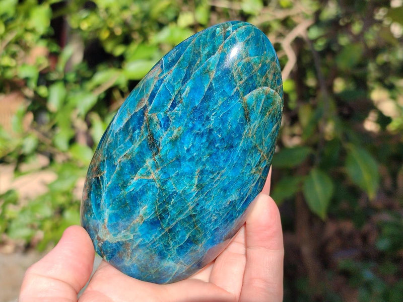 Polished Blue Apatite Standing Display Pieces x 3 From Betroka, Madagascar - Toprock Gemstones and Minerals 