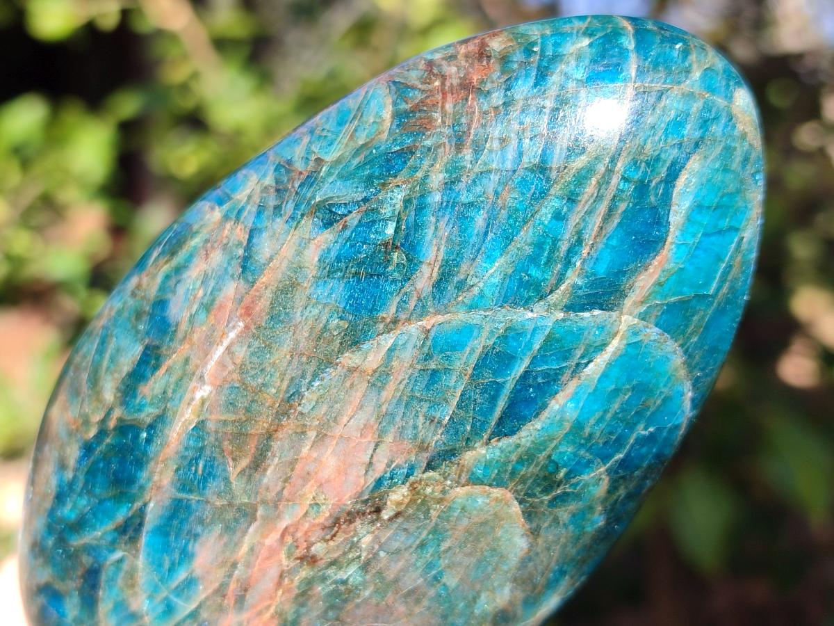 Polished Blue Apatite Standing Display Pieces x 3 From Betroka, Madagascar - Toprock Gemstones and Minerals 