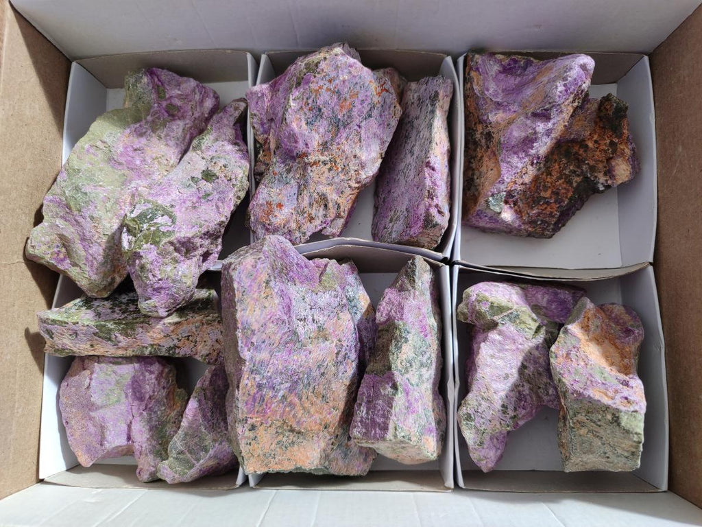 Natural Cobbed Stichtite Specimens x 12 From Barberton, South Africa - Toprock Gemstones and Minerals 