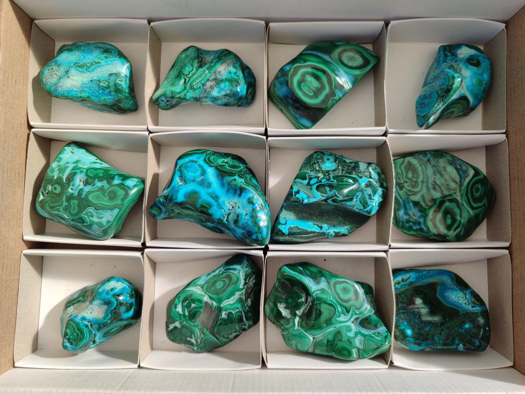 Polished Malacolla Free Forms x 12 From Kulukuluku, Congo - Toprock Gemstones and Minerals 