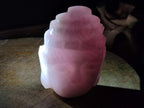 Hand Made Buddha Head Rose Quartz Carvings x 2 From Madagascar - Toprock Gemstones and Minerals 