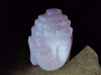 Hand Made Buddha Head Rose Quartz Carvings x 2 From Madagascar - Toprock Gemstones and Minerals 