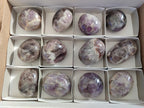 Polished Chevron Amethyst Galets x 12 From Madagascar - Toprock Gemstones and Minerals 