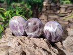 Polished Chevron Amethyst Galets x 12 From Madagascar - Toprock Gemstones and Minerals 