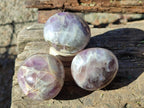 Polished Chevron Amethyst Galets x 12 From Madagascar - Toprock Gemstones and Minerals 
