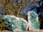 Natural Large Green Cubic Fluorite Specimens x 2 From Mandrosonoro, Madagascar - Toprock Gemstones and Minerals 