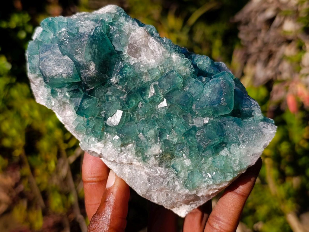 Natural Large Green Cubic Fluorite Specimens x 2 From Mandrosonoro, Madagascar - Toprock Gemstones and Minerals 