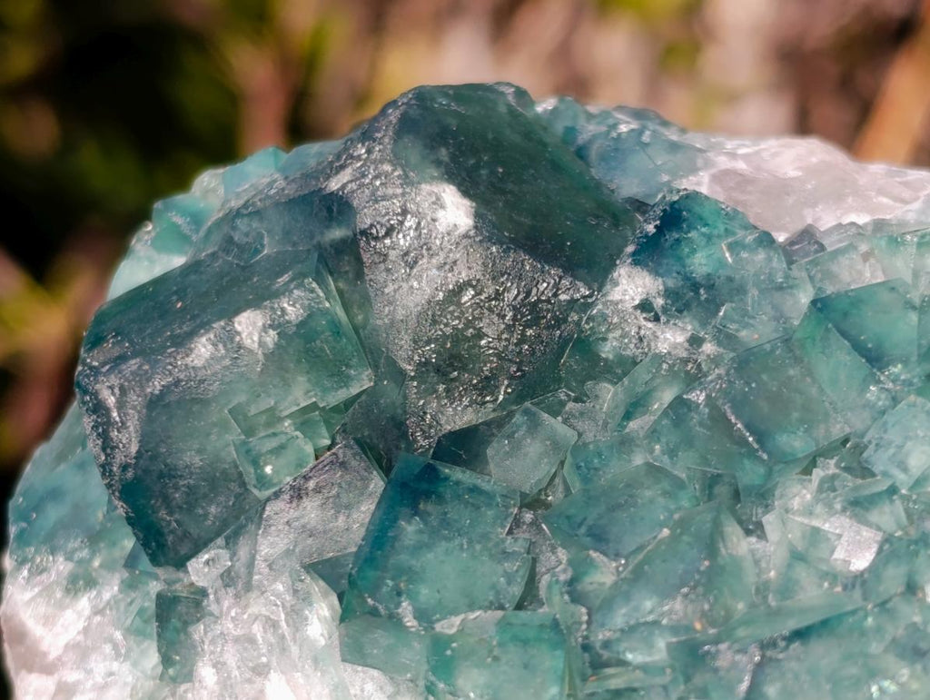 Natural Large Green Cubic Fluorite Specimens x 2 From Mandrosonoro, Madagascar - Toprock Gemstones and Minerals 