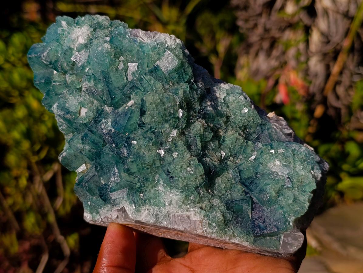 Natural Large Green Cubic Fluorite Specimens x 2 From Mandrosonoro, Madagascar - Toprock Gemstones and Minerals 