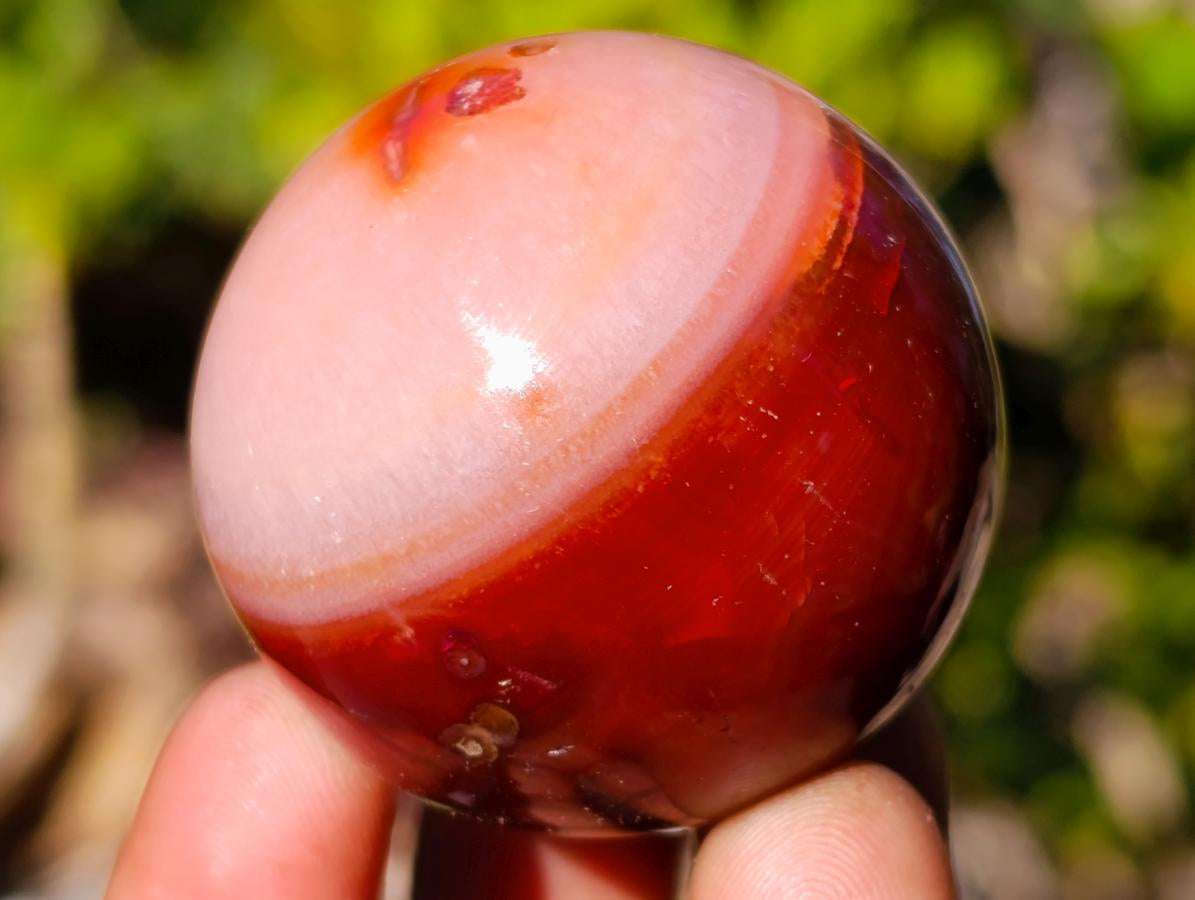 Polished Small Carnelian Agate Gemstone Spheres x 20 From Madagascar - Toprock Gemstones and Minerals 