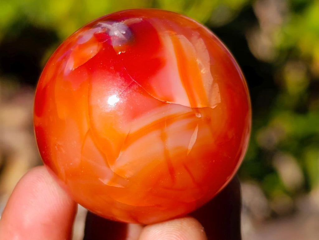 Polished Small Carnelian Agate Gemstone Spheres x 20 From Madagascar - Toprock Gemstones and Minerals 