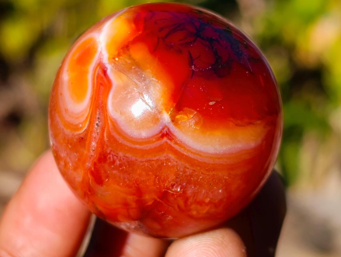 Polished Small Carnelian Agate Gemstone Spheres x 20 From Madagascar - Toprock Gemstones and Minerals 
