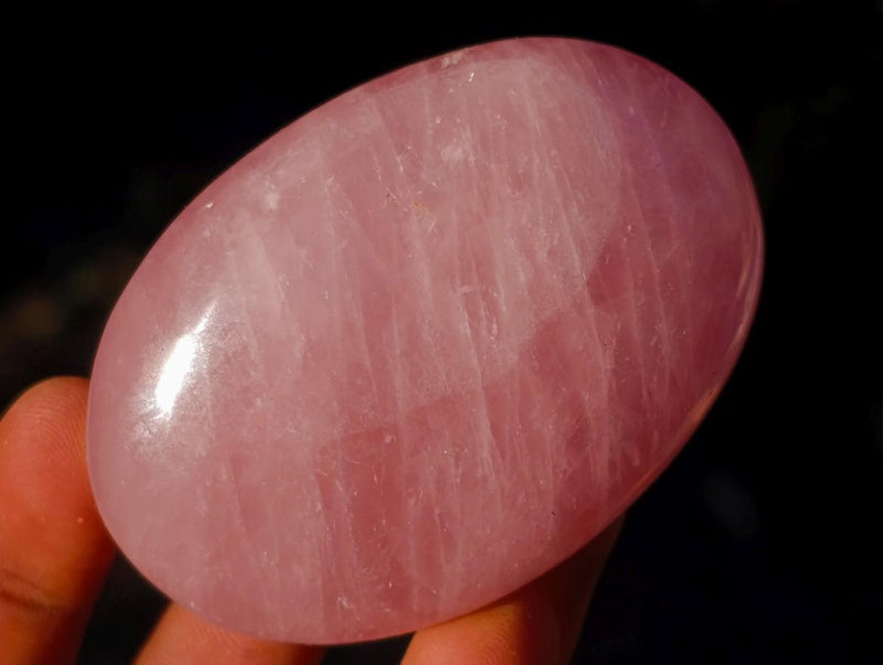 Polished Gemmy Rose Quartz Palm Stones x 24 From Madagascar - Toprock Gemstones and Minerals 