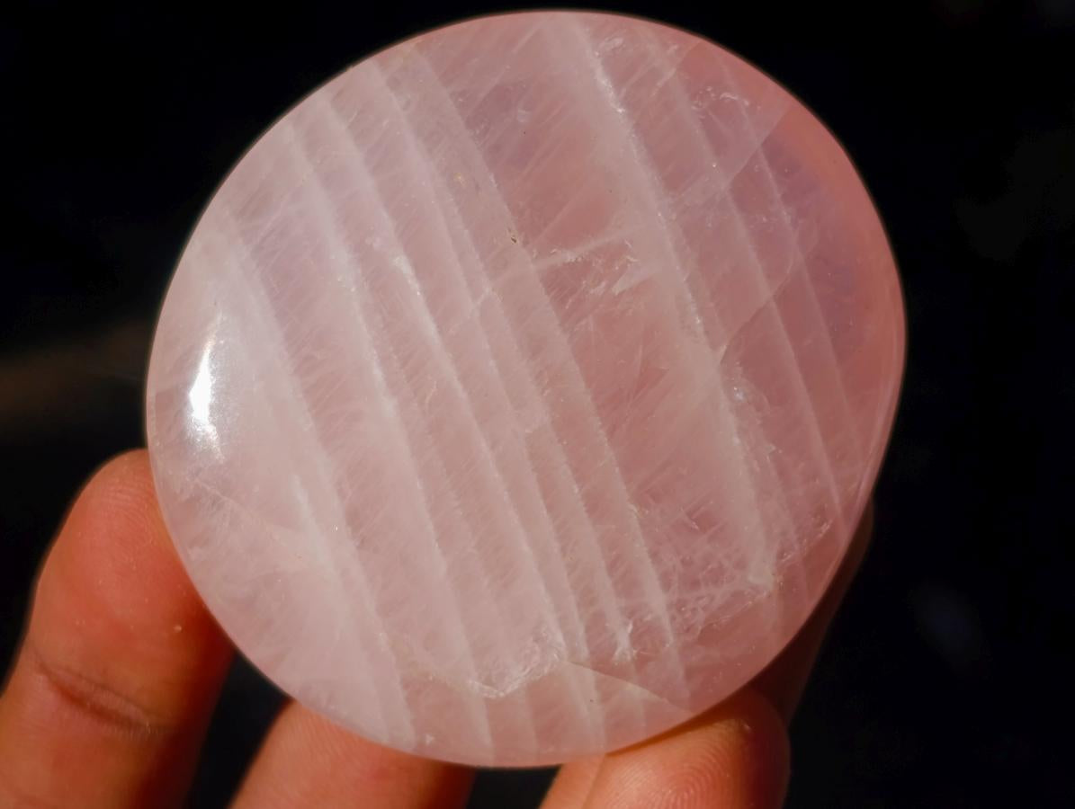 Polished Gemmy Rose Quartz Palm Stones x 24 From Madagascar - Toprock Gemstones and Minerals 