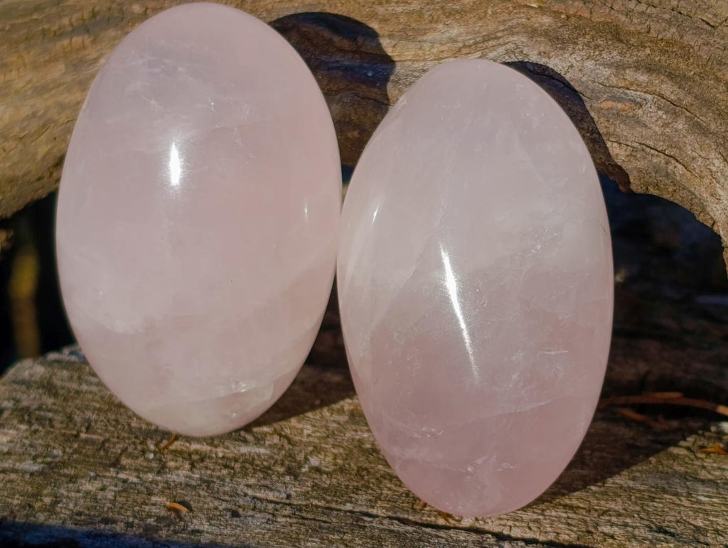 Polished Gemmy Rose Quartz Palm Stones x 24 From Madagascar - Toprock Gemstones and Minerals 