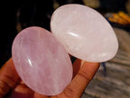 Polished Gemmy Rose Quartz Palm Stones x 24 From Madagascar - Toprock Gemstones and Minerals 