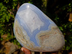 Polished XL Blue Lace Agate Geode Standing Display Piece x 1 From Nsanje, Malawi - Toprock Gemstones and Minerals 