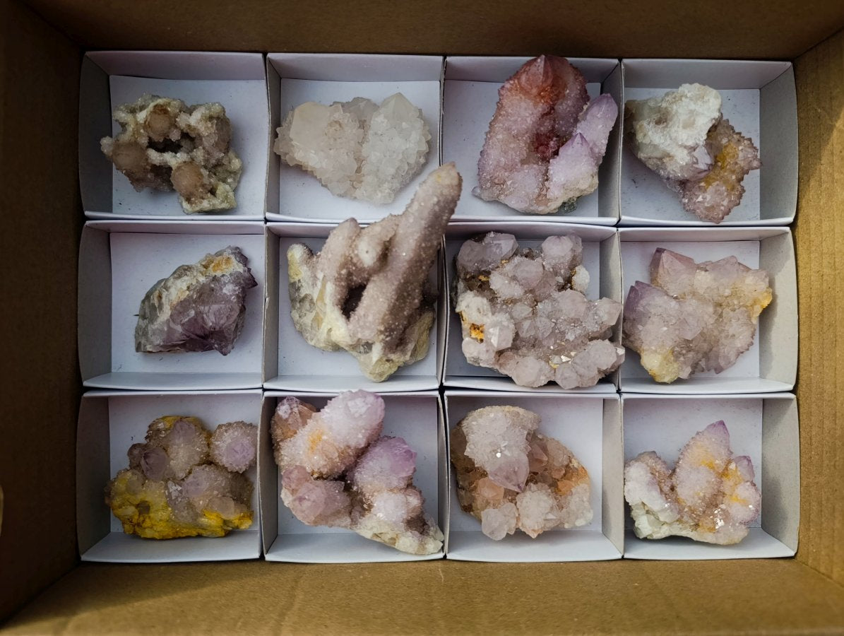 Natural Spirit Amethyst Clusters x 12 From Boekenhouthoek, South Africa - Toprock Gemstones and Minerals 