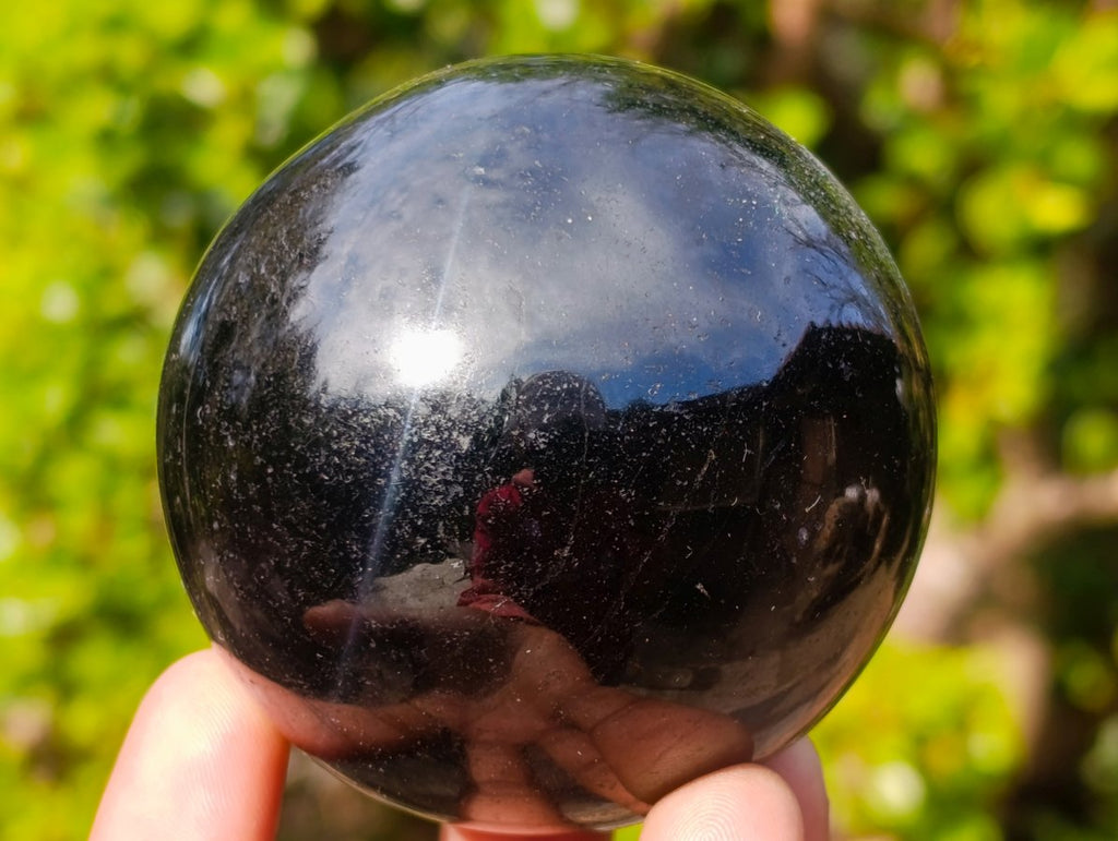 Polished Black Tourmaline Spheres x 2 From Madagascar - Toprock Gemstones and Minerals 