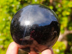 Polished Black Tourmaline Spheres x 2 From Madagascar - Toprock Gemstones and Minerals 