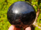 Polished Black Tourmaline Spheres x 2 From Madagascar - Toprock Gemstones and Minerals 