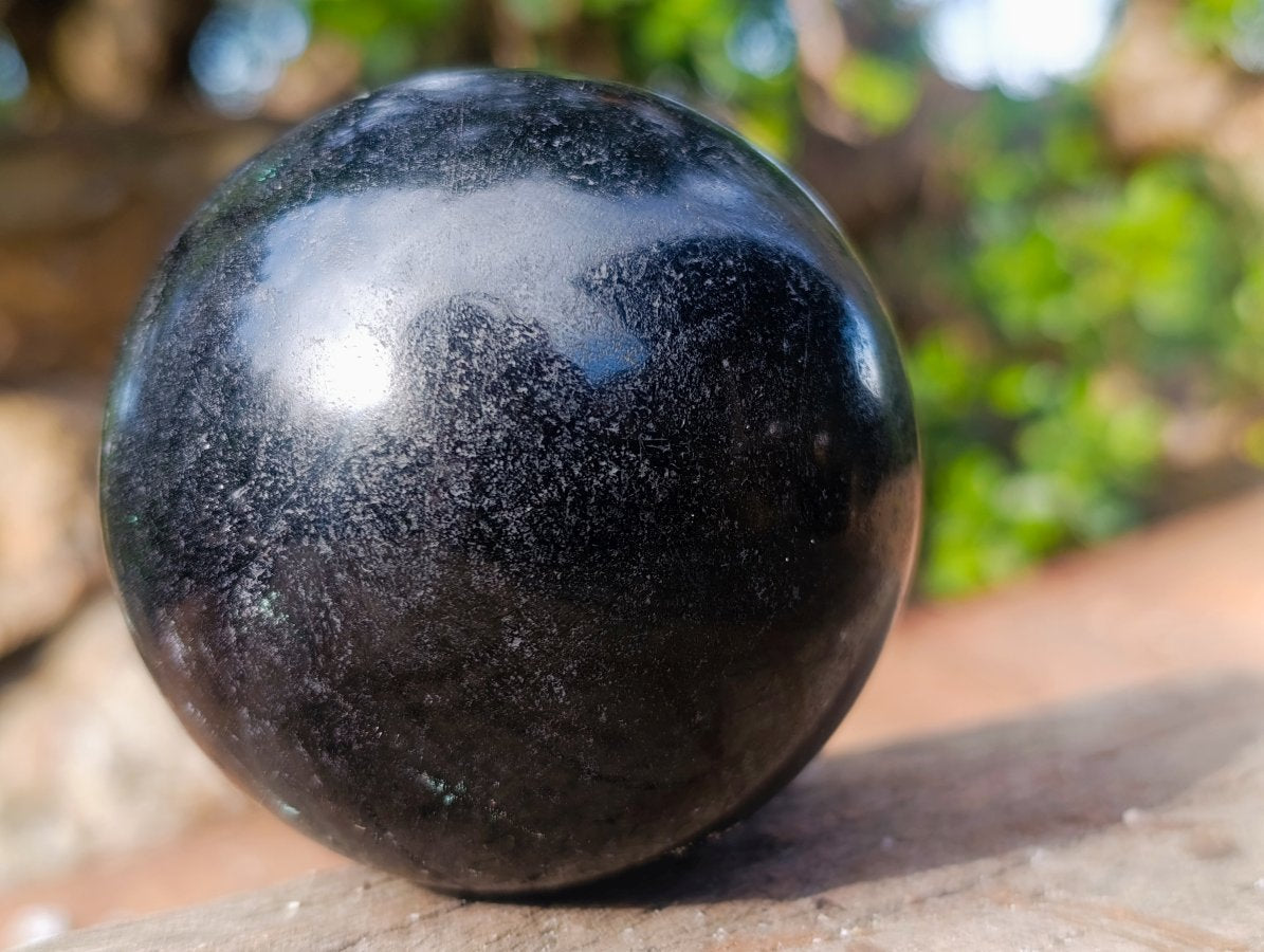 Polished Black Tourmaline Spheres x 2 From Madagascar - Toprock Gemstones and Minerals 