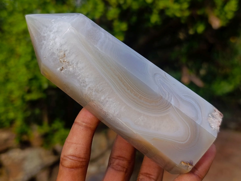 Polished Banded Agate Display Crystals x 3 From Madagascar - Toprock Gemstones and Minerals 