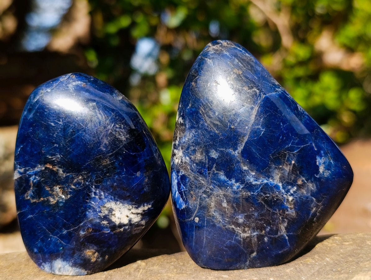 Polished Dumortierite Standing Display Pieces x 7 From Madagascar - Toprock Gemstones and Minerals 