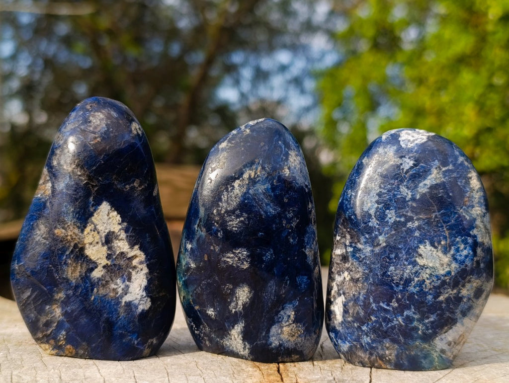 Polished Dumortierite Standing Display Pieces x 7 From Madagascar - Toprock Gemstones and Minerals 