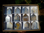 Polished Banded Agate Crystal Shaped Slices x 12 From Madagascar - Toprock Gemstones and Minerals 