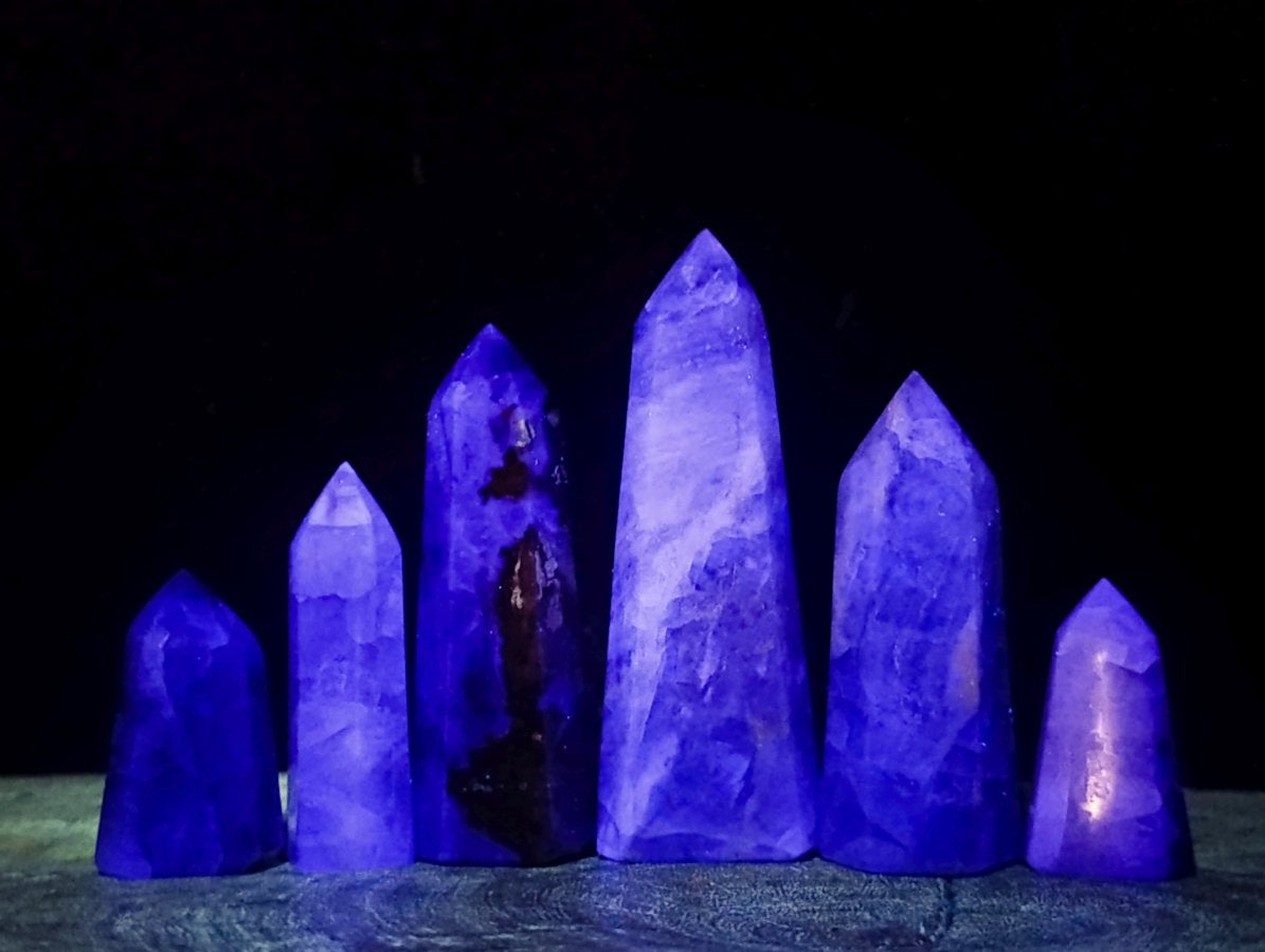 Polished Watermelon Fluorite Display Crystals x 6 From Uis, Namibia - Toprock Gemstones and Minerals 