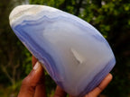Polished Blue Lace Agate Standing Display Pieces x 2 From Nsanje, Malawi - Toprock Gemstones and Minerals 