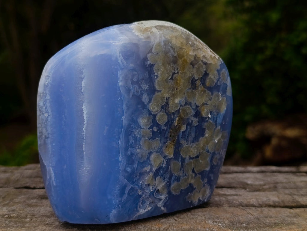 Polished Blue Lace Agate Standing Display Pieces x 2 From Nsanje, Malawi - Toprock Gemstones and Minerals 