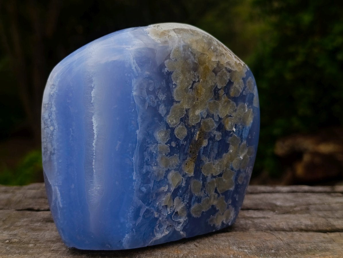Polished Blue Lace Agate Standing Display Pieces x 2 From Nsanje, Malawi - Toprock Gemstones and Minerals 