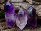Polished Window Amethyst Double Terminated Crystals x 12 From Akansobe, Madagascar - Toprock Gemstones and Minerals 