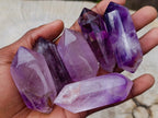 Polished Window Amethyst Double Terminated Crystals x 12 From Akansobe, Madagascar - Toprock Gemstones and Minerals 