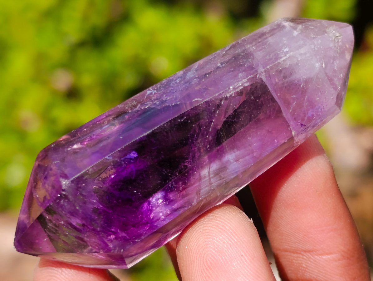 Polished Window Amethyst Double Terminated Crystals x 12 From Akansobe, Madagascar - Toprock Gemstones and Minerals 