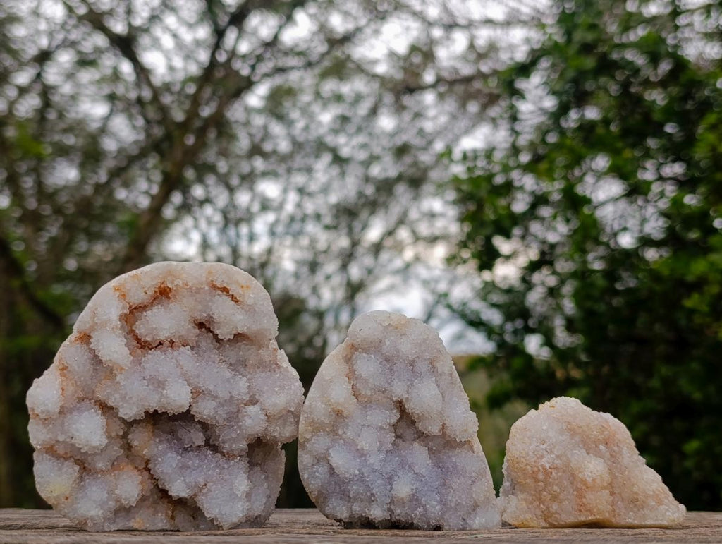 Natural Drusy Snow White Quartz Clusters x 12 From Madagascar - Toprock Gemstones and Minerals 