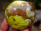 Polished Green Opal Palm Stones x 24 From Betroka, Madagascar - Toprock Gemstones and Minerals 