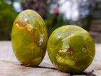 Polished Green Opal Palm Stones x 24 From Betroka, Madagascar - Toprock Gemstones and Minerals 