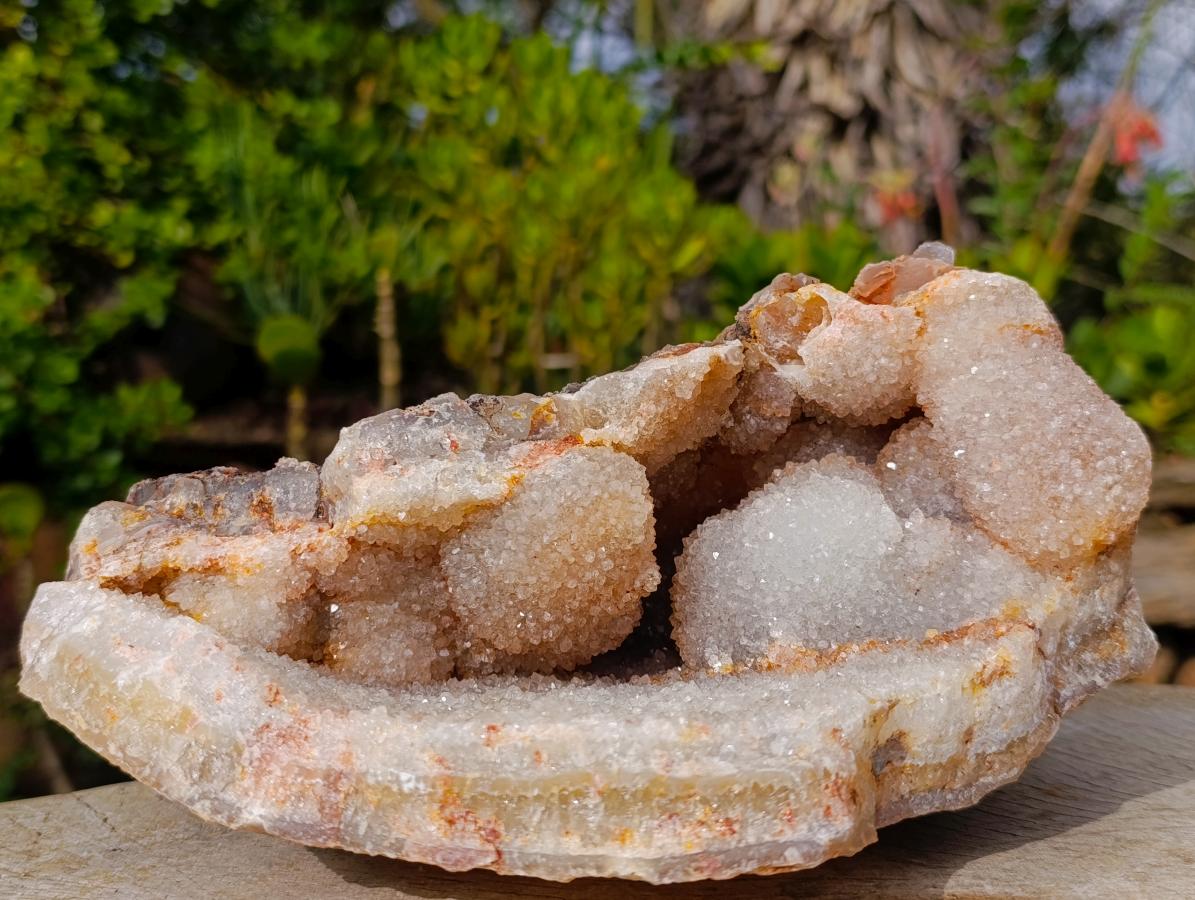Natural Crystalline Agate Geode with Drusy Ball Quartz Centre x 1 From Maintirano, Madagascar - Toprock Gemstones and Minerals 