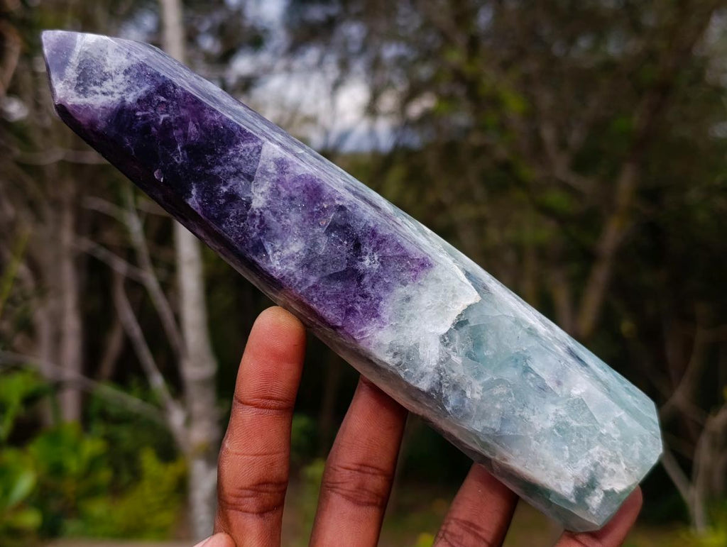 Polished Watermelon Fluorite Display Crystals and Tower x 3 From Uis, Namibia - Toprock Gemstones and Minerals 